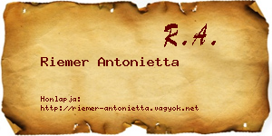 Riemer Antonietta névjegykártya